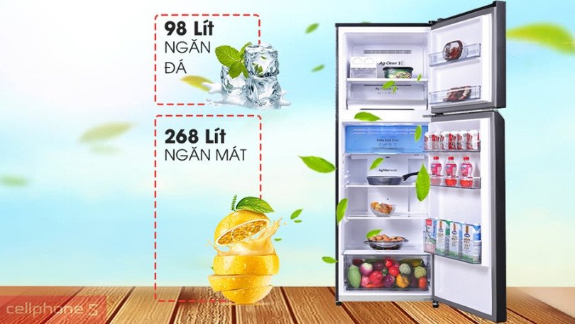 Tổng quan thiết kế và dung tích bên trong tủ lạnh Panasonic Inverter NR-TL381VGMV 366 lít