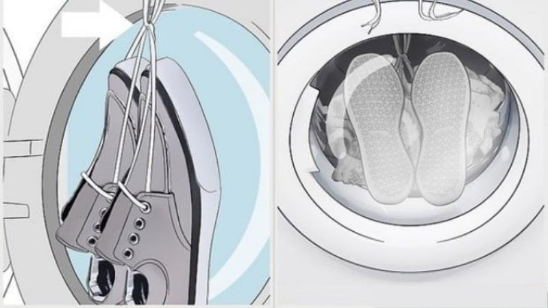 Treo hoặc đặt giày đúng cách trong lồng sấy