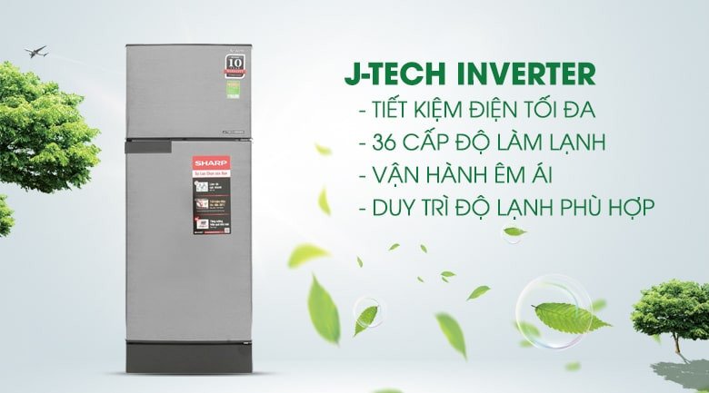 Tủ lạnh 165 lít Sharp Inverter với thiết kế ngăn đá trên hiện đại