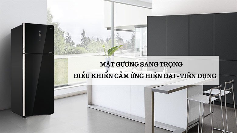Tủ lạnh Aqua Inverter 291 lít AQR-T329MA thiết kế mặt gương sang trọng