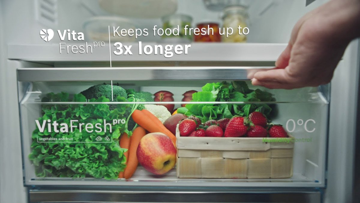 Tủ lạnh Bosch với ngăn VitalFresh Pro giúp bảo quản rau củ quả