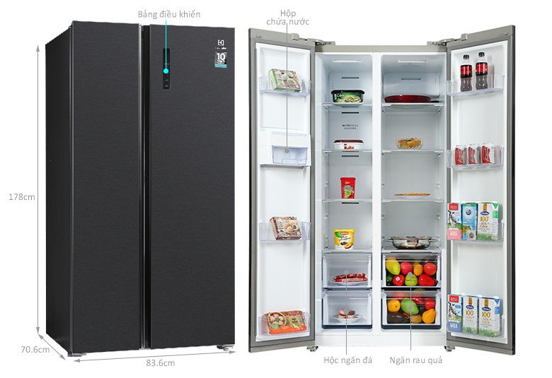Tủ lạnh Electrolux ESE5401A-BVN với kích thước phù hợp không gian bếp