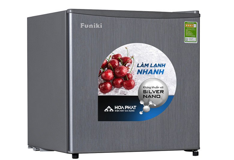 Tủ lạnh Funiki 46 lít FR-51CD mini màu ghi xám thanh lịch, thiết kế nhỏ gọn