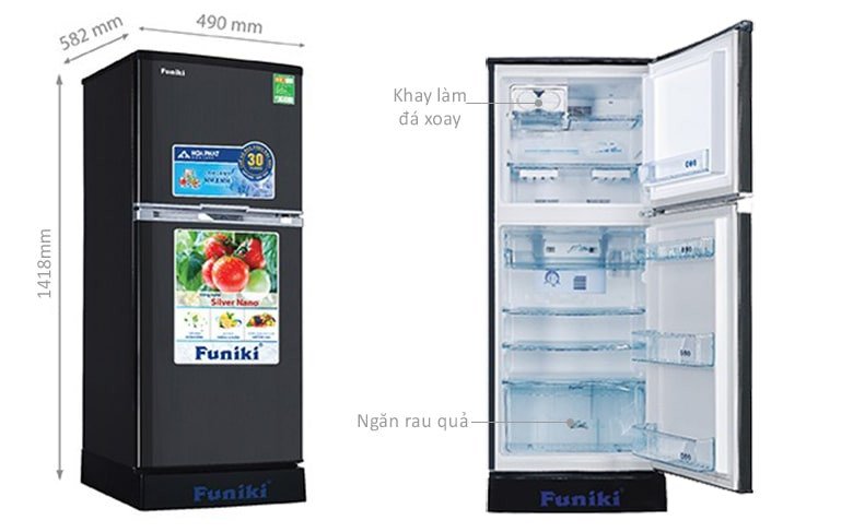 Tủ lạnh Funiki Inverter 147 lít FR-156ISU công nghệ Nano Bạc