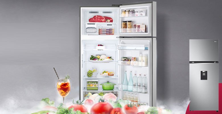 Tủ lạnh LG 2 cánh Inverter 374 lít có ngăn lấy nước ngoài tiện lợi tiết kiệm năng lượng
