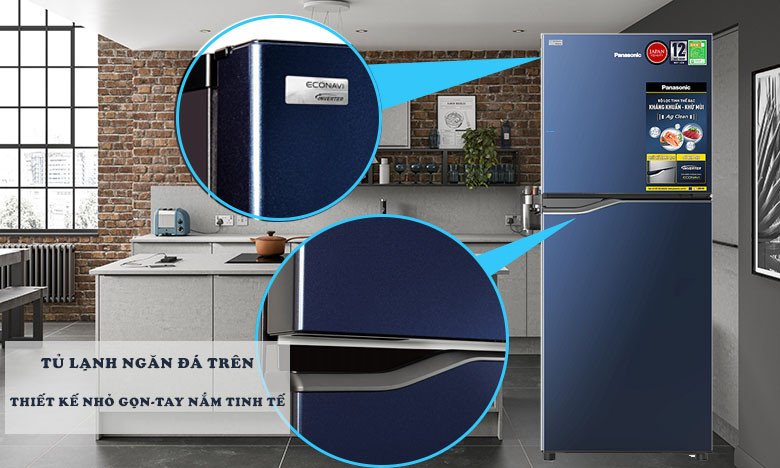 Tủ lạnh Panasonic Inverter 167 lít NR-BA189PAVN với thiết kế hiện đại, nhỏ gọn