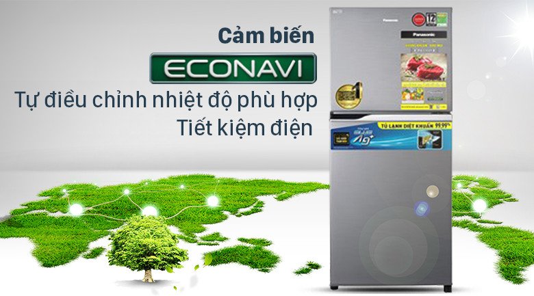 Tủ lạnh Panasonic Inverter 234 lít NR-TV261APSV ứng dụng công nghệ thông minh ECONAVI giúp tiết kiệm năng lượng hiệu quả.