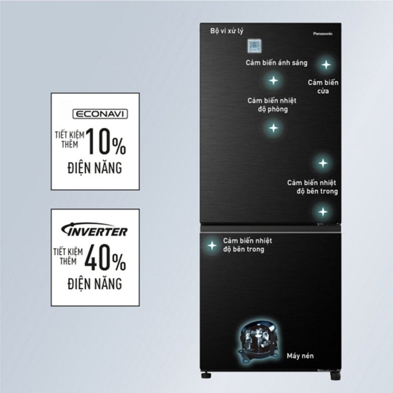 Tủ lạnh Panasonic Inverter 255 lít NR-BV281BVKV tiết kiệm điện