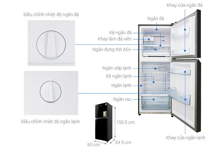 Tủ lạnh Panasonic Inverter 268 lít NR-BL300PKVN có chiều cao lý tưởng cho nhiều không gian bếp