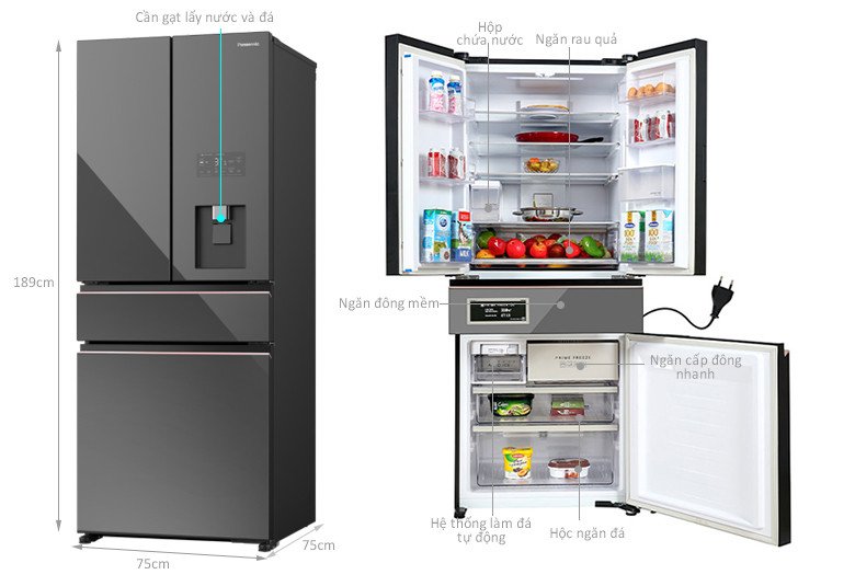 Tủ lạnh Panasonic NR-YW590YMMV sang trọng trong bếp