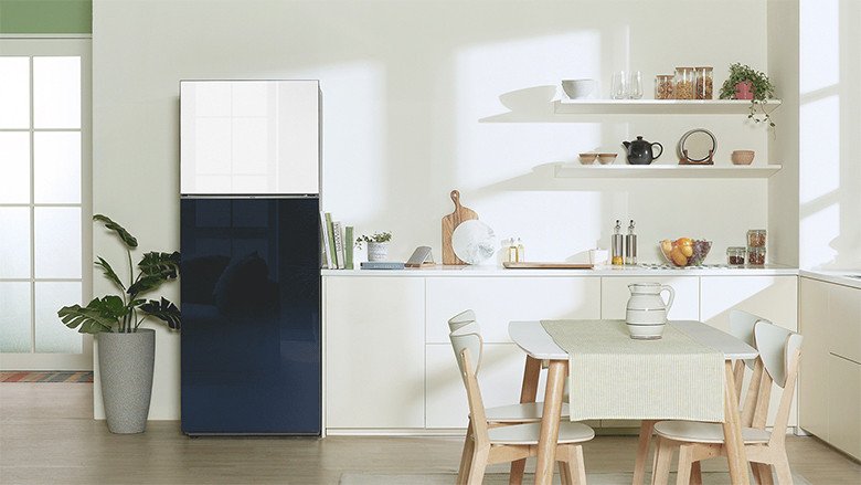 tủ lạnh Samsung Bespoke Inverter 460 lít RT47CB66868ASV màu xanh Navy