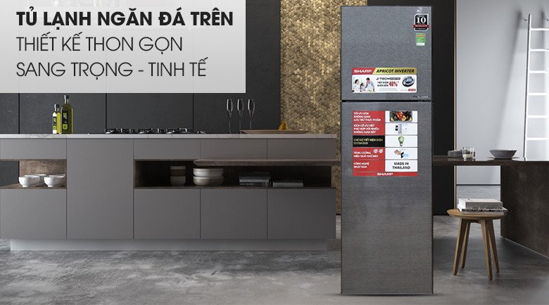 Tủ lạnh Sharp 271 lít SJ-X281E-DS màu bạc sang trọng