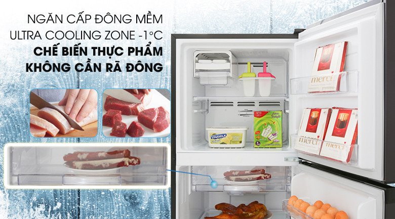 Tủ lạnh Toshiba GR B31VU SK với ngăn cấp đông mềm bảo quản thực phẩm tươi ngon không cần rã đông