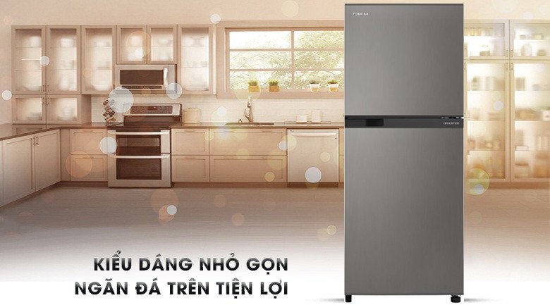 Tủ lạnh Toshiba Inverter 194 lít A25VSDS với thiết kế ngăn đá trên