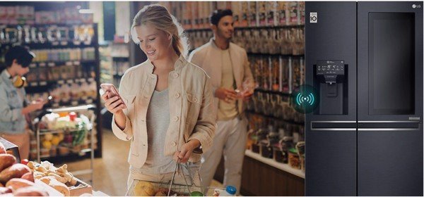 Ứng dụng LG ThinQ trên điện thoại kết nối với tủ lạnh LG GR-X247MC