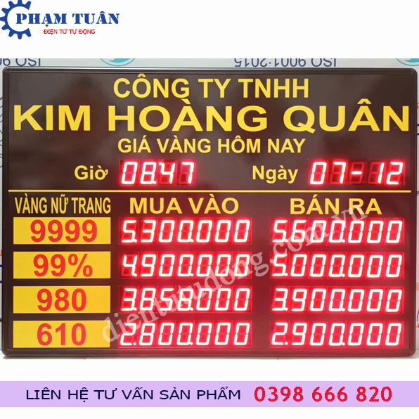 Bảng giá vàng thị trường