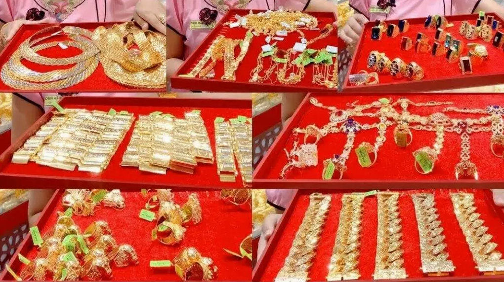 Cửa hàng Tiệm Vàng Kim Thành Thảo trưng bày nhiều loại vàng