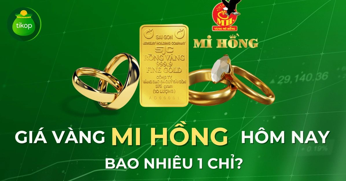 Giá Vàng Nhẫn Mi Hồng 2026: Dự Báo & Phân Tích Chuyên Sâu Cửa hàng vàng Mi Hồng trưng bày sản phẩm