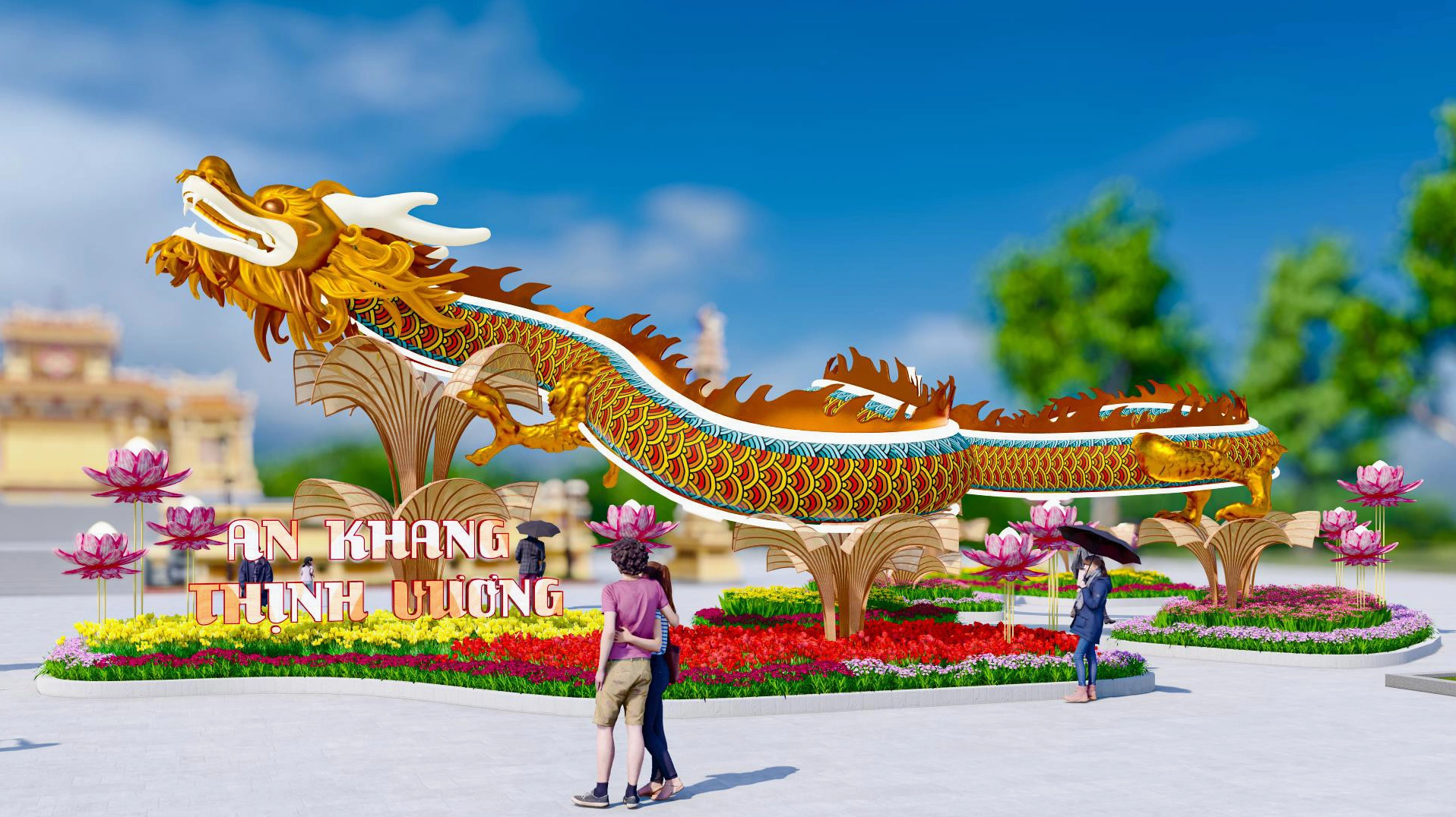 Rồng Vàng Huế: Biểu Tượng May Mắn và Di Sản Văn Hóa Linh vật Rồng Huế trong lễ hội