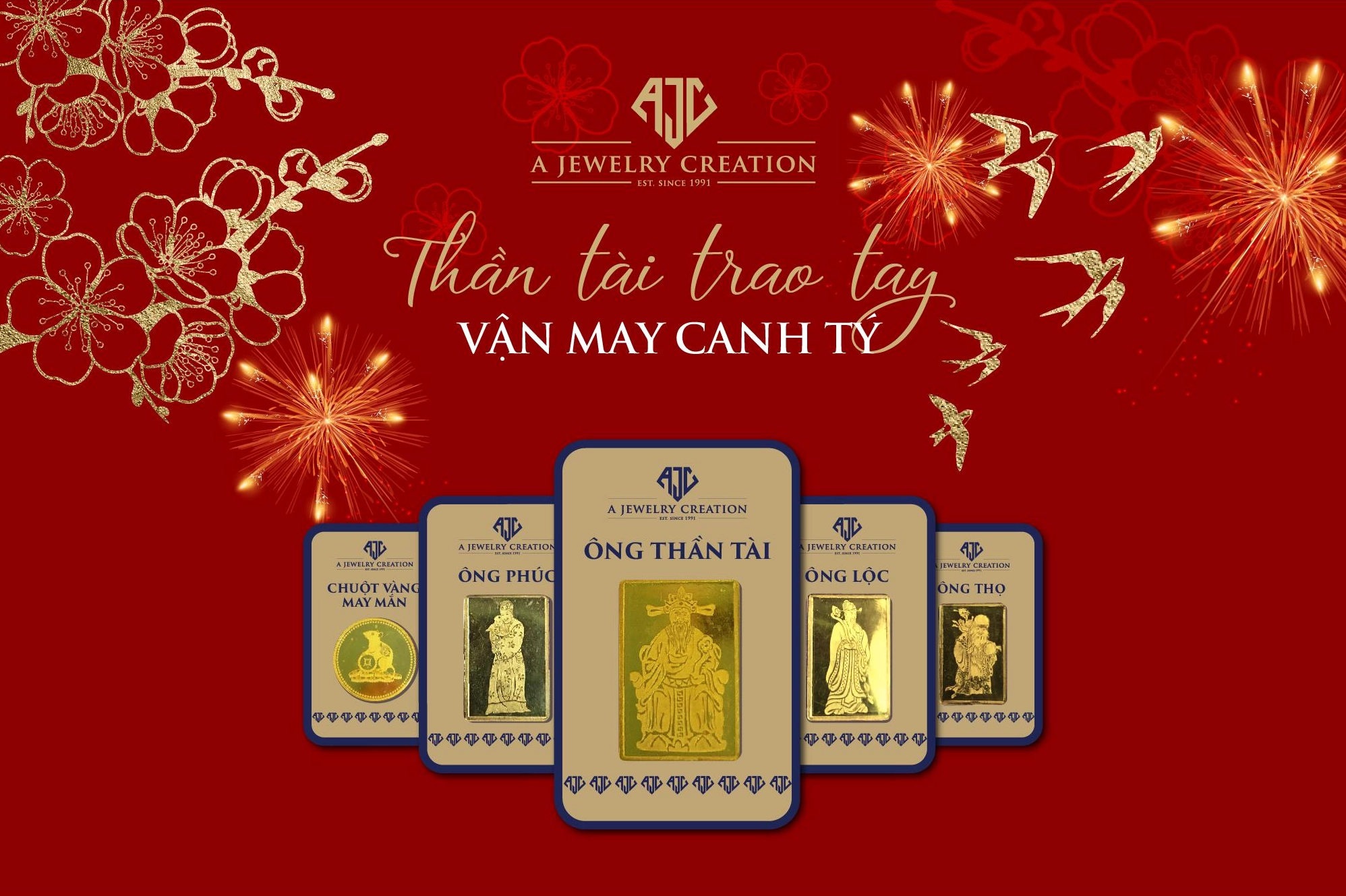 Trang sức vàng AJC thiết kế tinh xảo